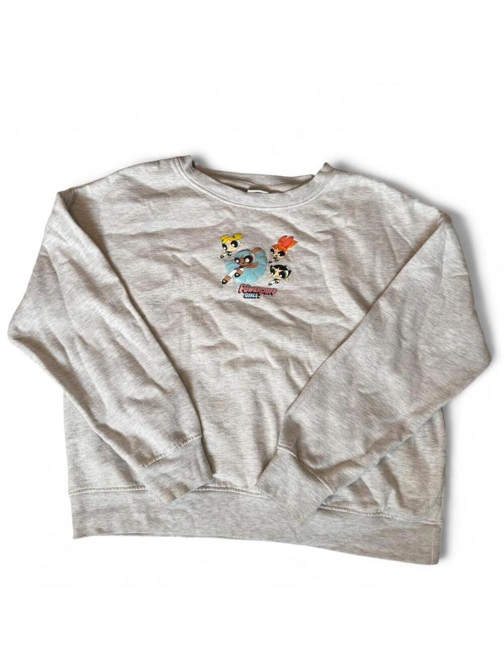 Primark Cozy Y2K Powerpuff Girls Grey Graphic Fall Crewneck Sweatshirt Size S